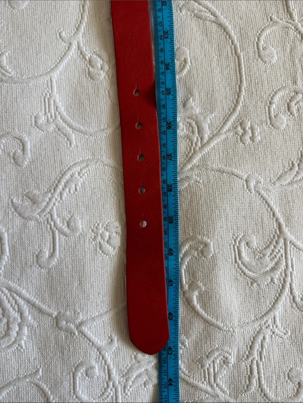 J. Crew Red Genuine Italian Leather Belt with Brass-Tone Rectangular Buckle - Picture 6 of 6